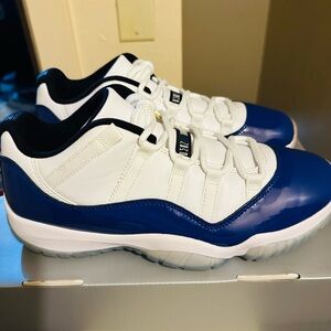Jordan White and Blue Athletic Shoes